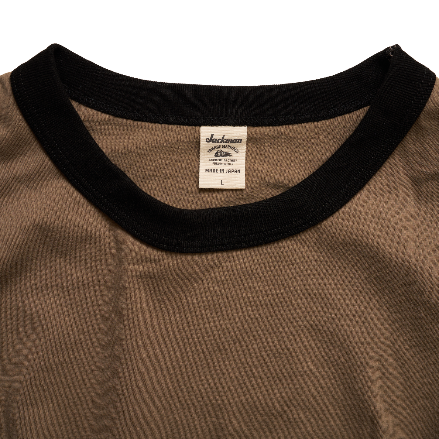 【新品】Jackman オリーブコントラストリブ半袖Tシャツ