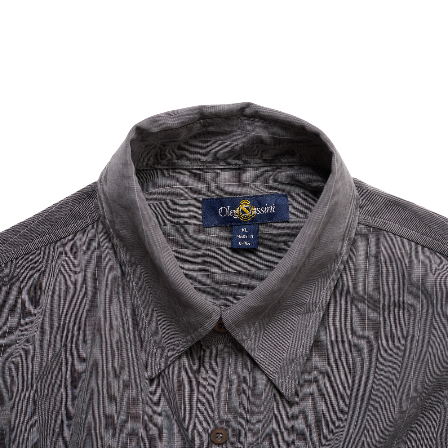 【USED】半袖シャツ シルク75% Oleg Cassini グレー