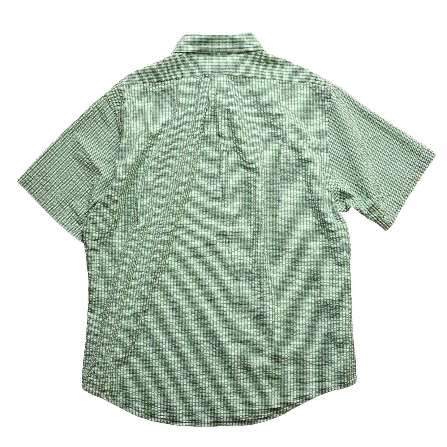 【USED】Brooks Brothers グリーンギンガムチェック半袖シャツ