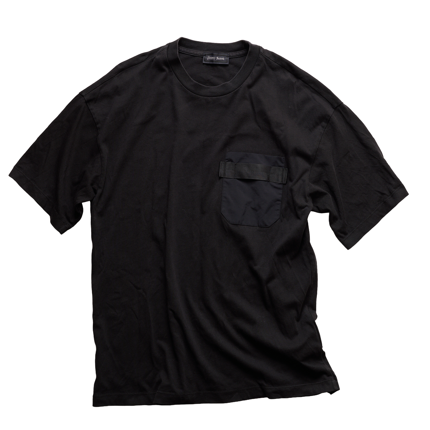 【USED】HERNO ナイロンポケット クルーネック Tシャツ